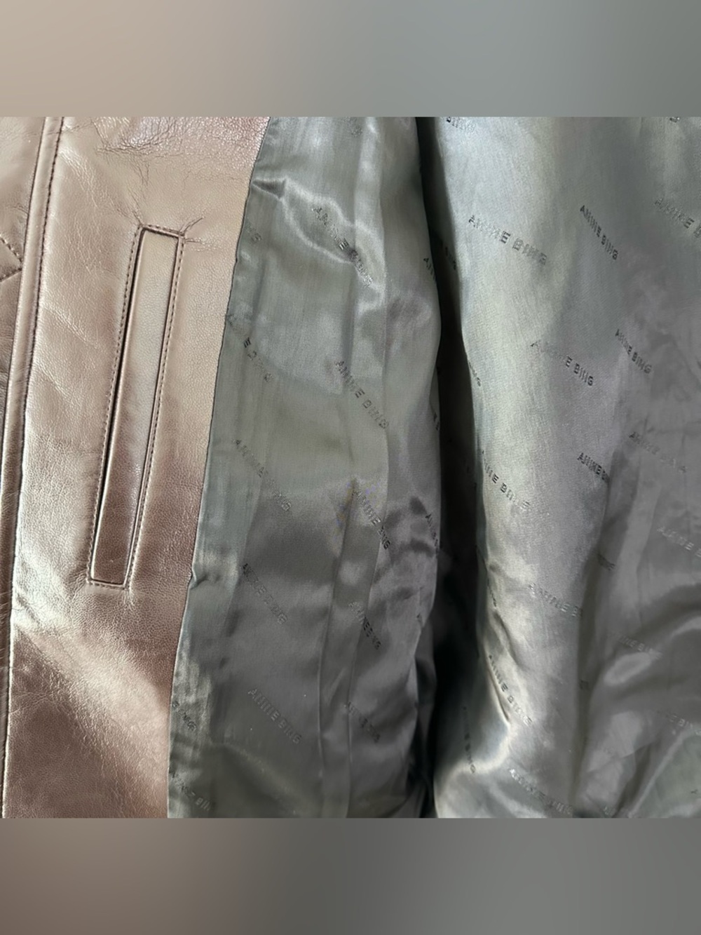 ANINE BING Kelanie Brown Jacket in Recycled Leather SZ XS - Picture 6 of 9